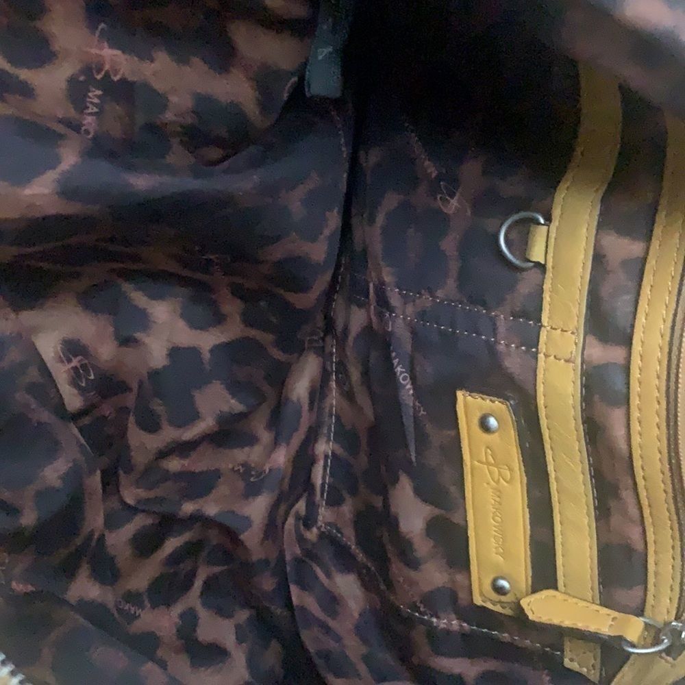 B. Makowsky Mustard Yellow Leather Shoulder Bag - Picture 9 of 9